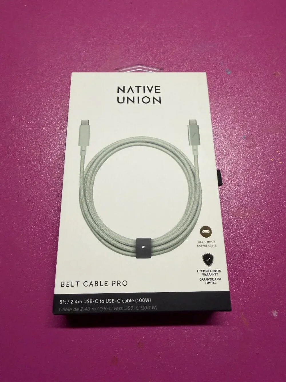 Native Union Belt Cable Pro (8 ft / 2.4 m USB-C to USB-C Cable) Sage